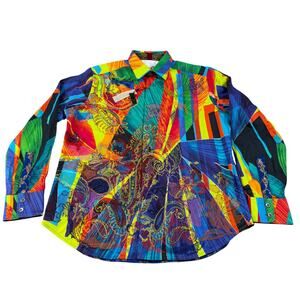 NWOT Robert Graham Cali Sunset Long Sleeve Limited Edition Shirt Multicolor Sz.M